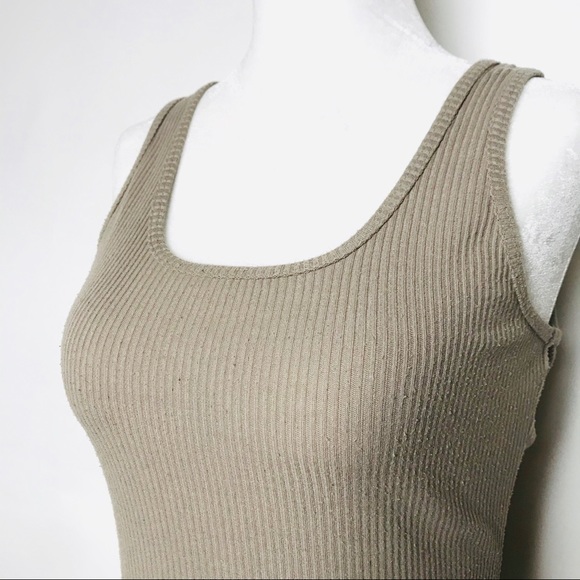 🌲3/$20 Forever 21 Ribbed Tank Dress Brown Tan Midi Knee M - Picture 2 of 9